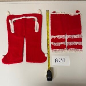 Vtg Santa Pants Wall Decor & Mrs. Claus Stocking